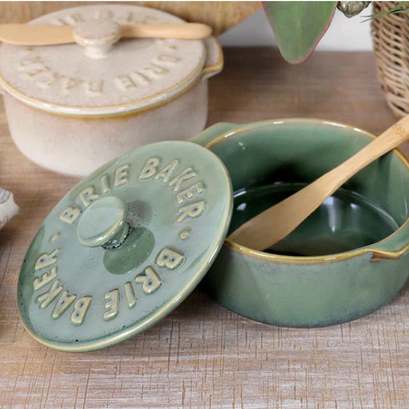Loire Ceramic Brie Baker & Spreader - Olive