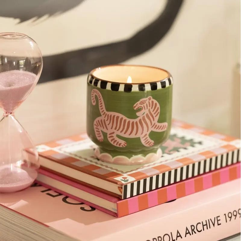 A Dopo Tiger Ceramic Candle - Black Cedar & Fig