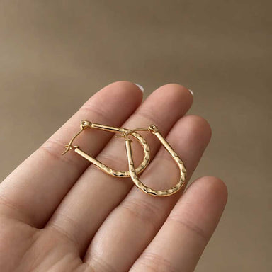 Lilio Jewellery Gold Textured Hoop Earrings | Koop.co.nz