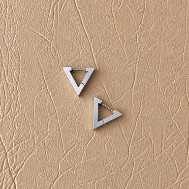 Lilio Jewellery Silver Triangle Hoop Earrings | Koop.co.nz
