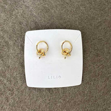 Lilio Jewellery Livia Gold Knot Earrings | Koop.co.nz