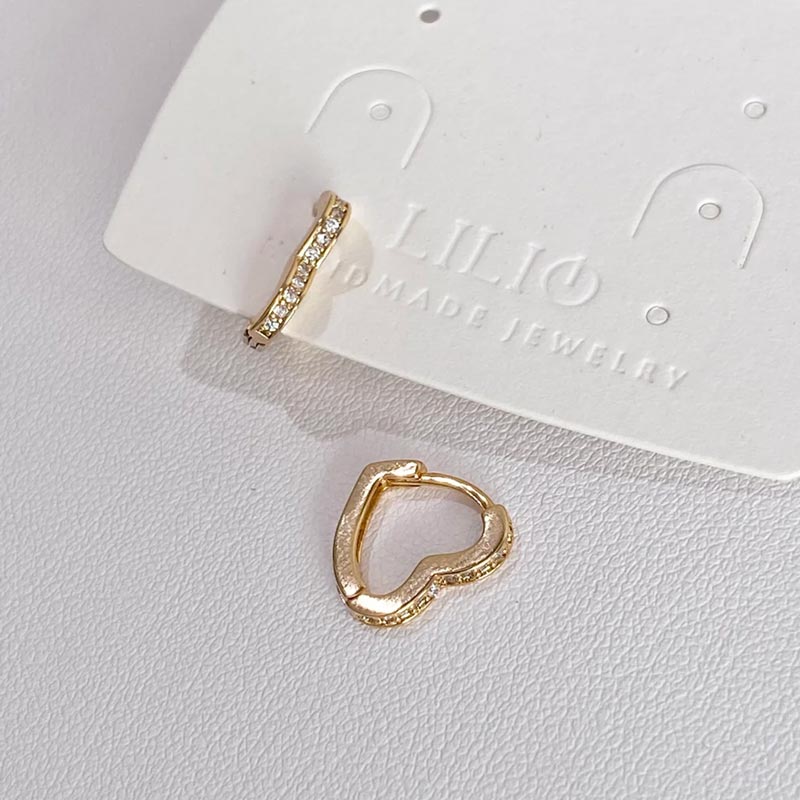 Lilio Jewellery Shahla Gold Heart Huggie Earrings | Koop.co.nz