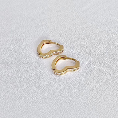 Lilio Jewellery Shahla Gold Heart Huggie Earrings | Koop.co.nz