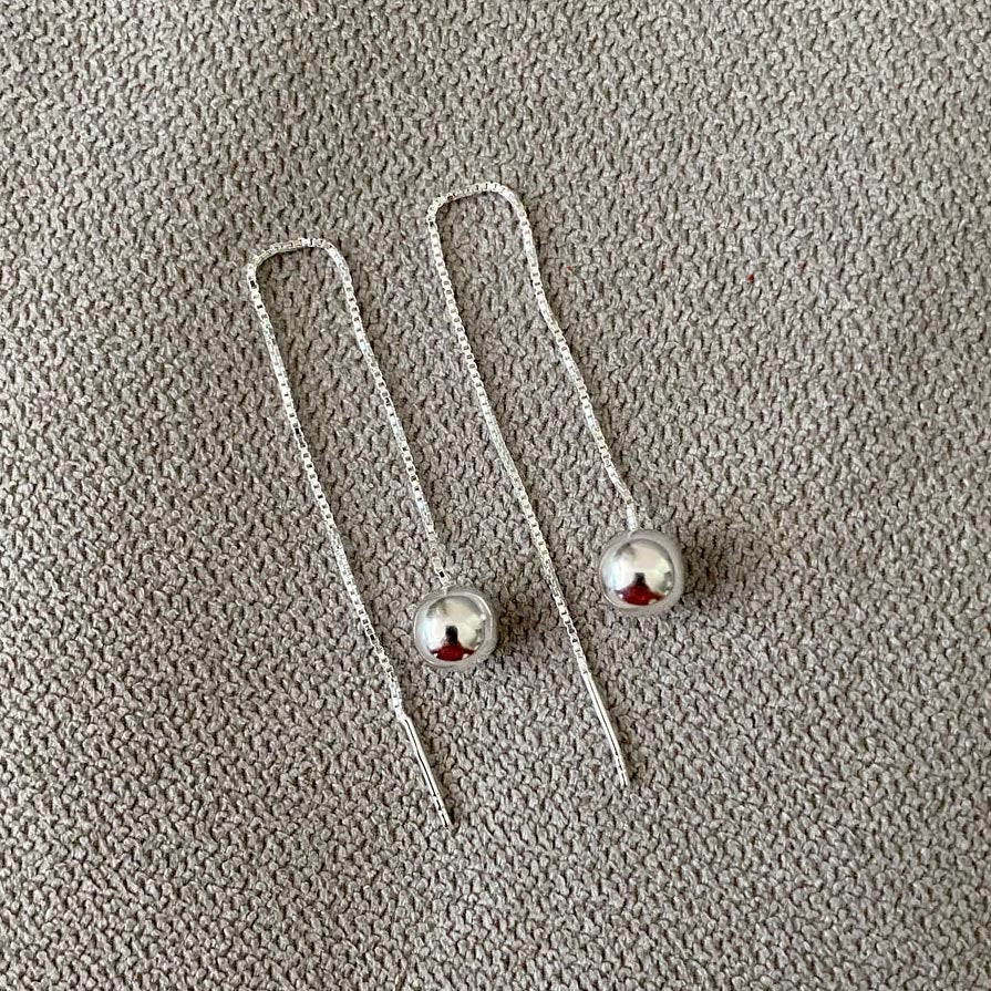 Lilio Jewellery Sterling Silver Ball Thread Earrings | Koop.co.nz