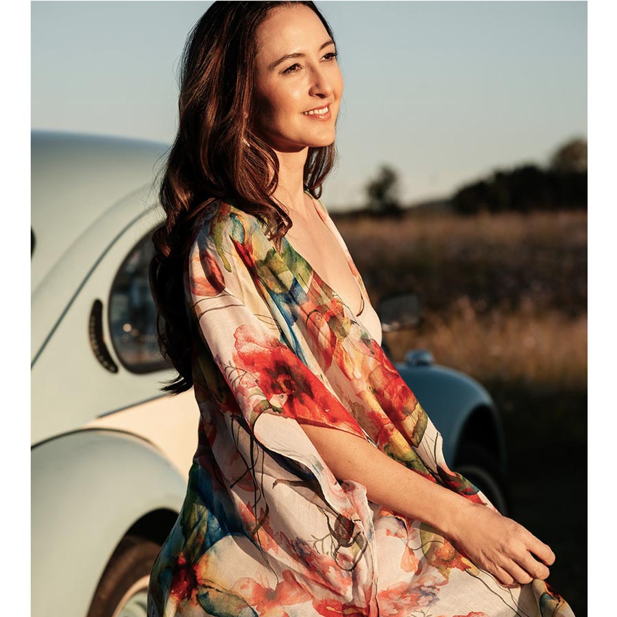 Enhance Accessories Kath Coverup / Scarf - Bright Floral | Koop.co.nz
