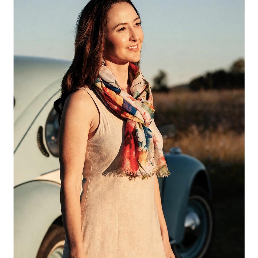 Enhance Accessories Kath Coverup / Scarf - Bright Floral | Koop.co.nz