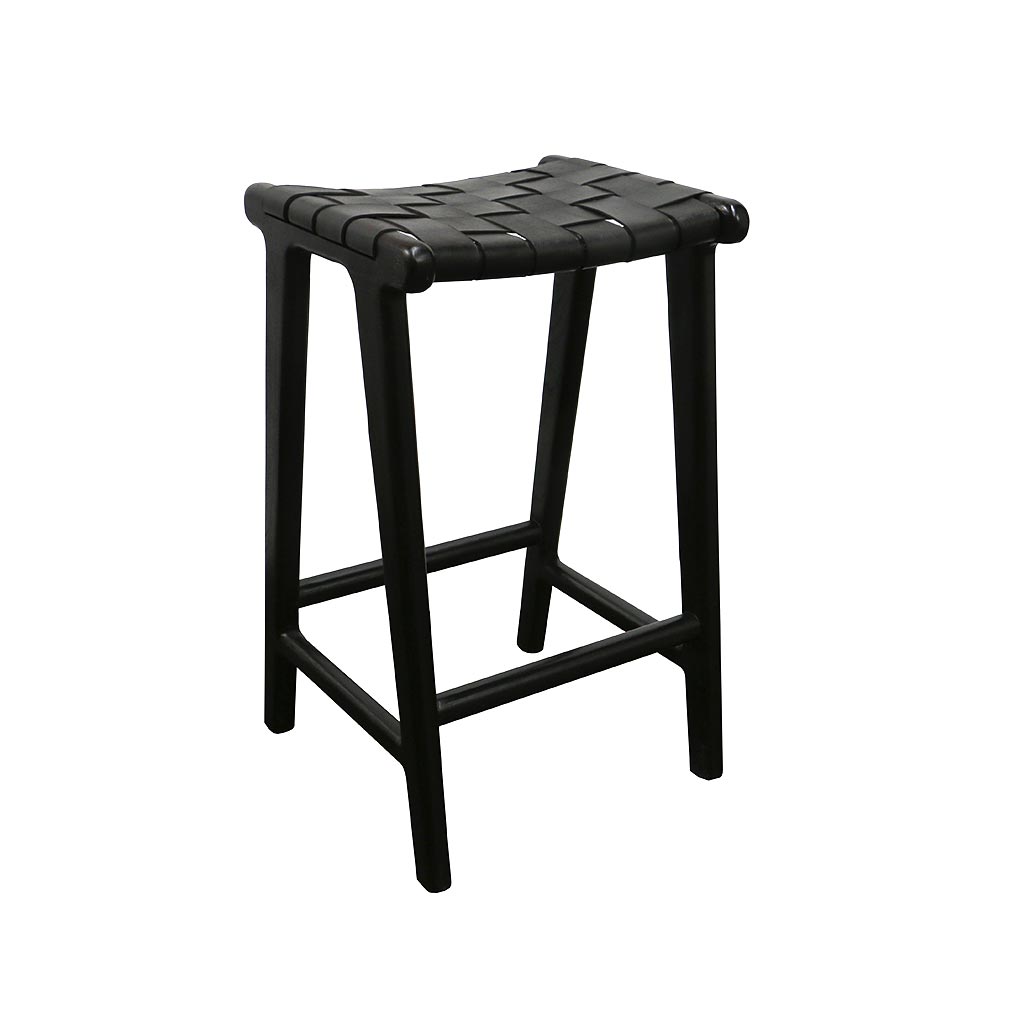 Le London Black Leather Counter Stool Bar Stools NZ KOOP — Koop