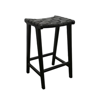 Le Forge London Black Leather Counter Stool | Koop.co.nz