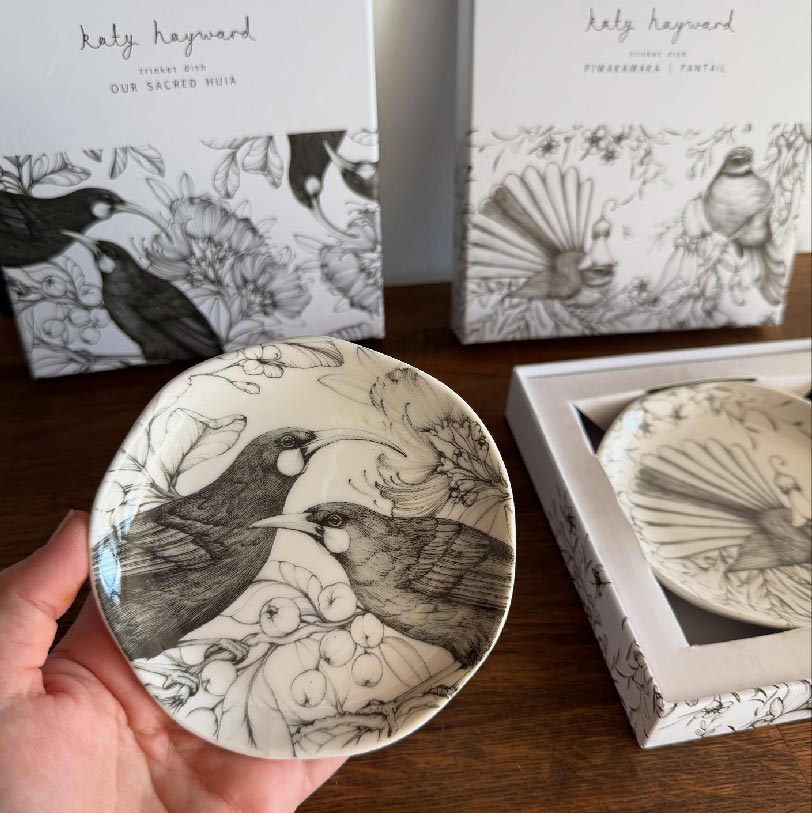 Katy Hayward Boxed Trinket Dish - Our Sacred Huia | Koop.co.nz