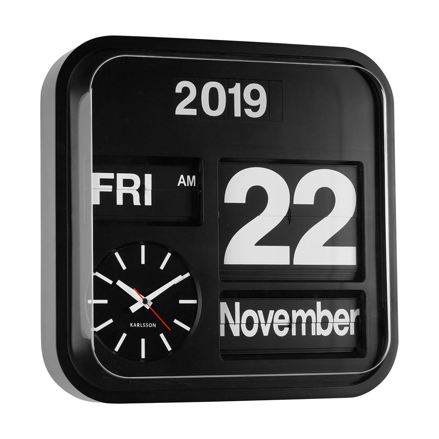Karlsson Big Flip Clock – Black | Koop.co.nz