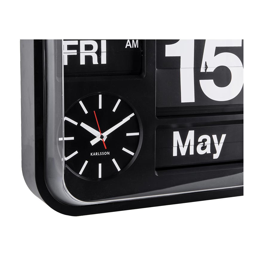 Karlsson Big Flip Clock – Black | Koop.co.nz