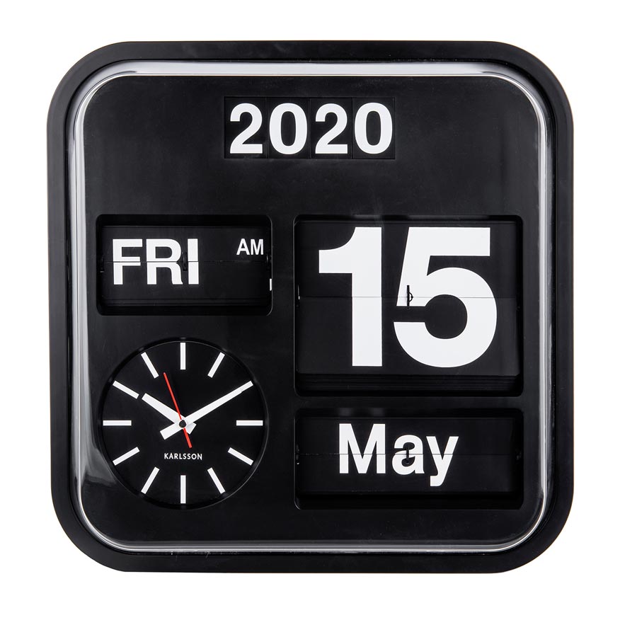 Karlsson Big Flip Clock – Black | Koop.co.nz