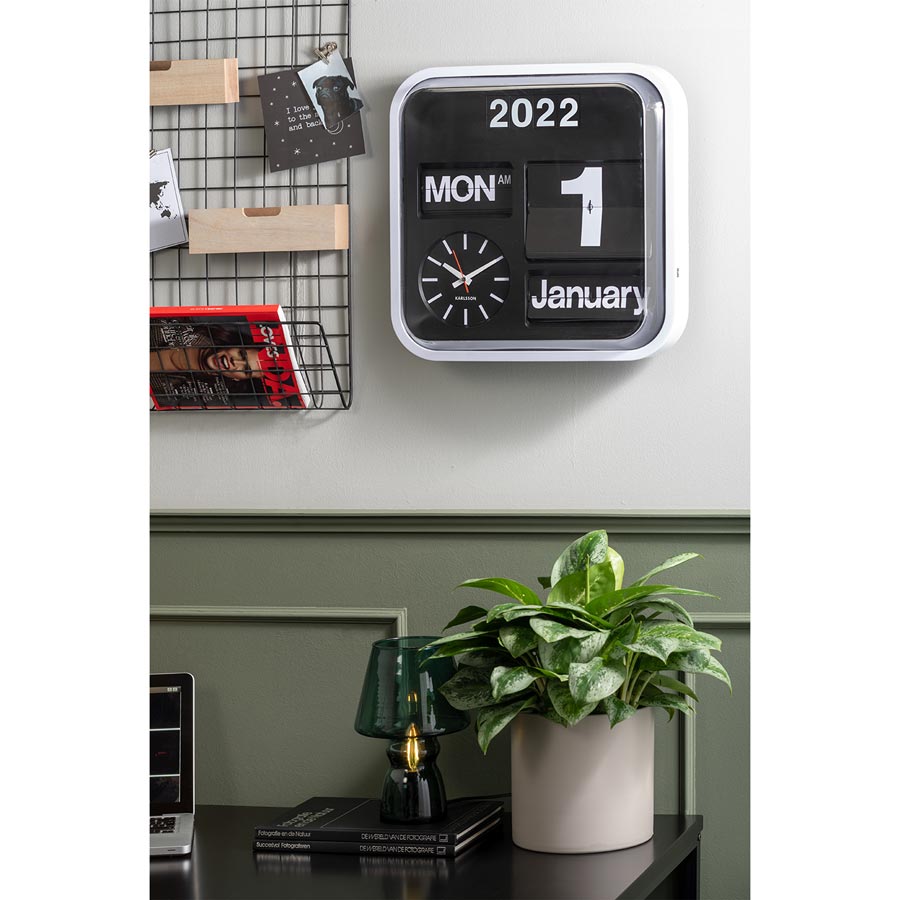 Karlsson Big Flip Clock – White | Koop.co.nz