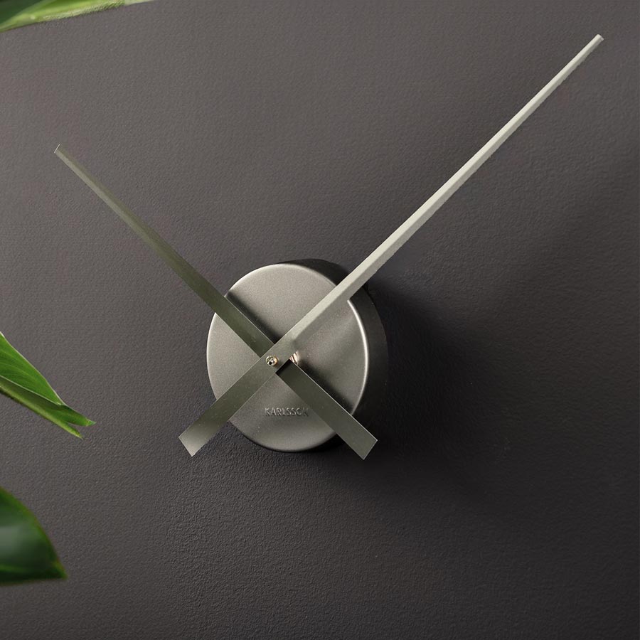 Karlsson Little Big Time Wall Clock - Mini Metallic Dark Grey (41cm) | Koop.co.nz