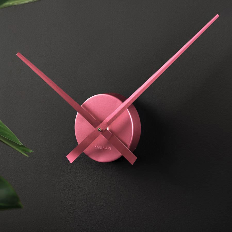 Karlsson Little Big Time Wall Clock - Mini Metallic Dark Pink (41cm) | Koop.co.nz