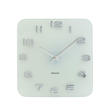 Karlsson Vintage Square Glass Wall Clock - White (35cm) | Koop.co.nz