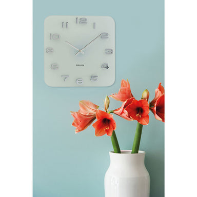 Karlsson Vintage Square Glass Wall Clock - White (35cm) | Koop.co.nz