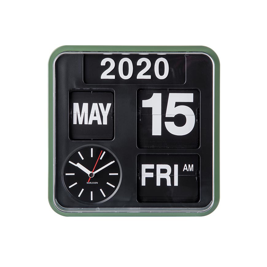 Karlsson Mini Flip Clock – Jungle Green | Koop.co.nz