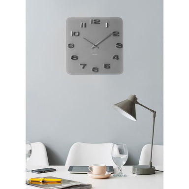 Karlsson Vintage Square Glass Wall Clock - Grey (35cm) | Koop.co.nz
