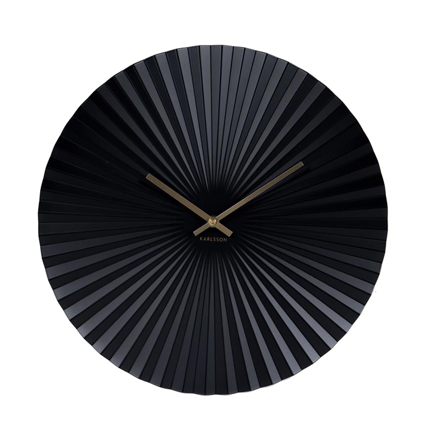 Karlsson Sensu Black Steel Clock (40cm) | Koop.co.nz