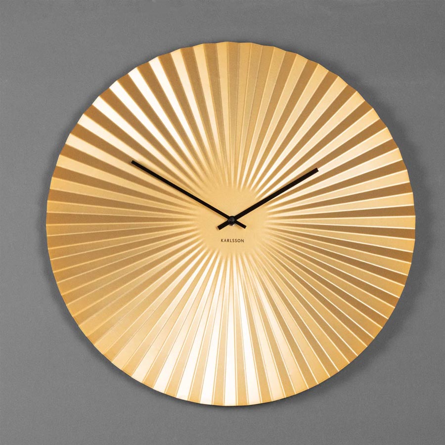 Karlsson Sensu Gold XL Steel Clock (50cm) | Koop.co.nz