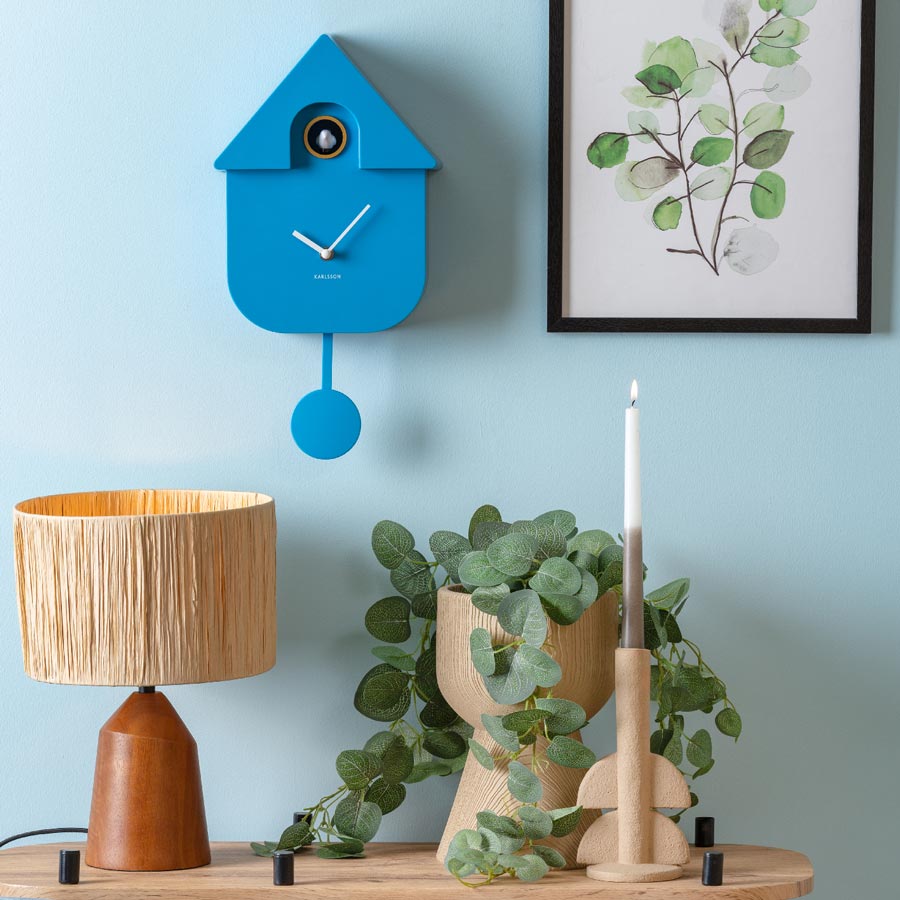 Karlsson Modern Cuckoo Wall Clock - Bright Blue | Koop.co.nz