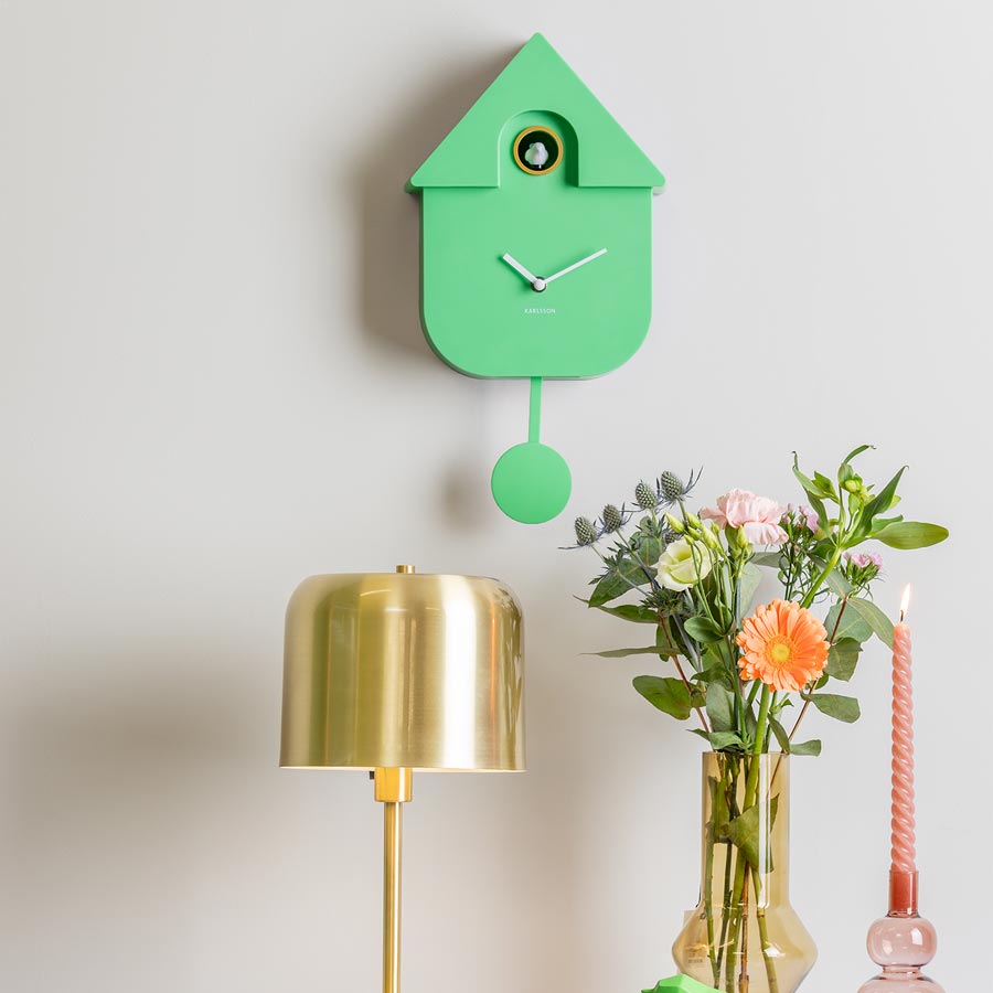 Karlsson Modern Cuckoo Wall Clock - Bright Green | Koop.co.nz