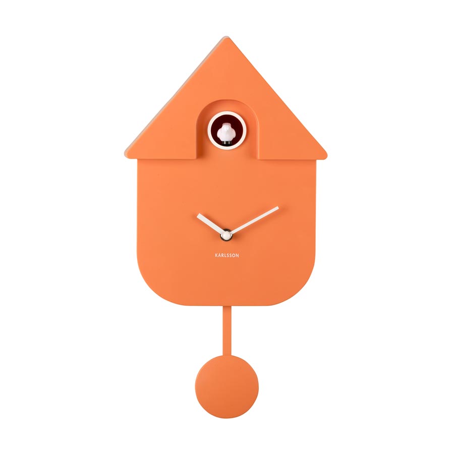 Karlsson Modern Cuckoo Wall Clock - Bright Orange | Koop.co.nz