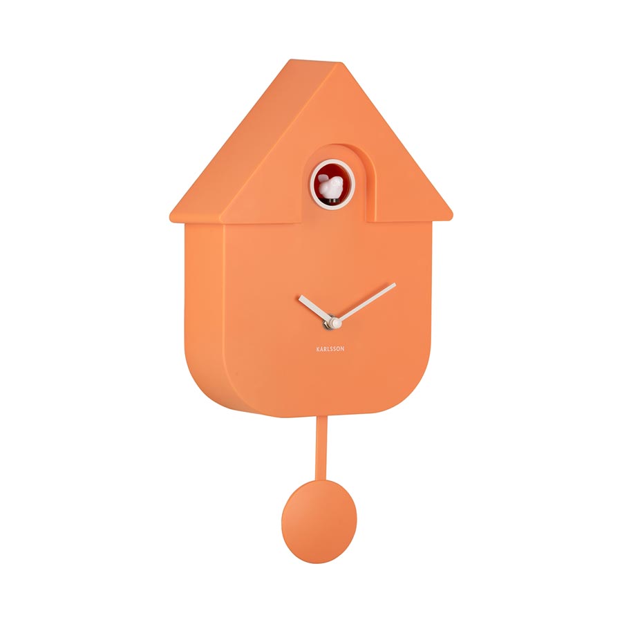 Karlsson Modern Cuckoo Wall Clock - Bright Orange | Koop.co.nz