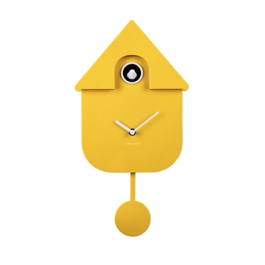 Karlsson Modern Cuckoo Wall Clock - Bright Yellow | Koop.co.nz