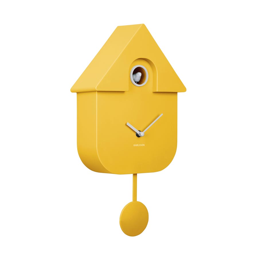 Karlsson Modern Cuckoo Wall Clock - Bright Yellow | Koop.co.nz