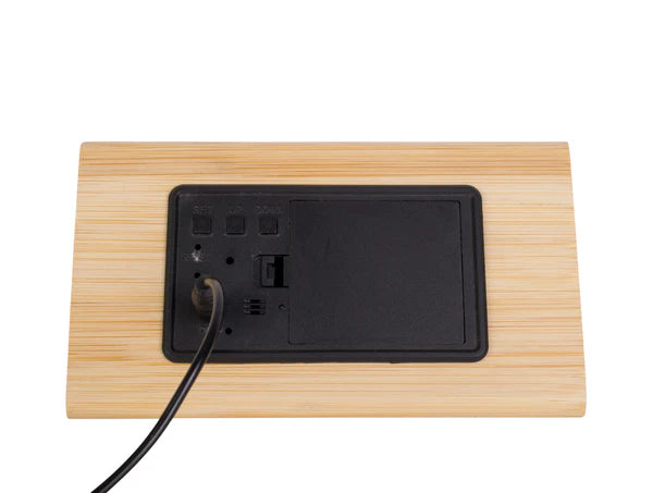 Karlsson Triangle Digital USB Alarm Clock - Bamboo | Koop.co.nz