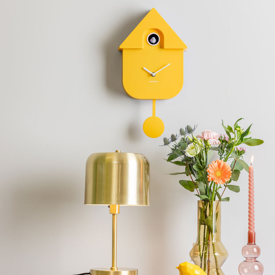 Karlsson Modern Cuckoo Wall Clock - Bright Yellow | Koop.co.nz