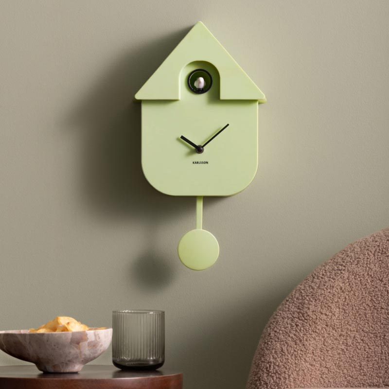 Karlsson Modern Cuckoo Wall Clock - Soft Green | Koop.co.nz