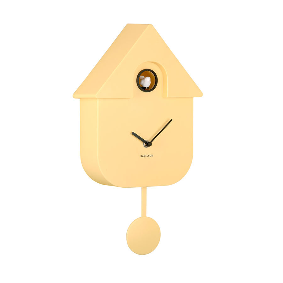 Karlsson Modern Cuckoo Wall Clock - Soft Yellow | Koop.co.nz