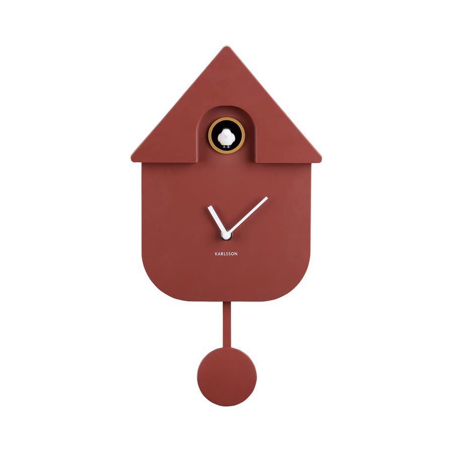 Karlsson Modern Cuckoo Wall Clock - Red Ochre | Koop.co.nz