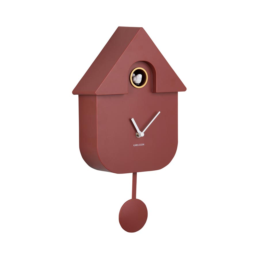 Karlsson Modern Cuckoo Wall Clock - Red Ochre | Koop.co.nz