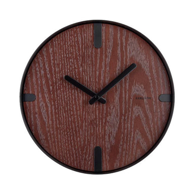 Karlsson Dashed Wall Clock - Walnut/Black (30cm) | Koop.co.nz