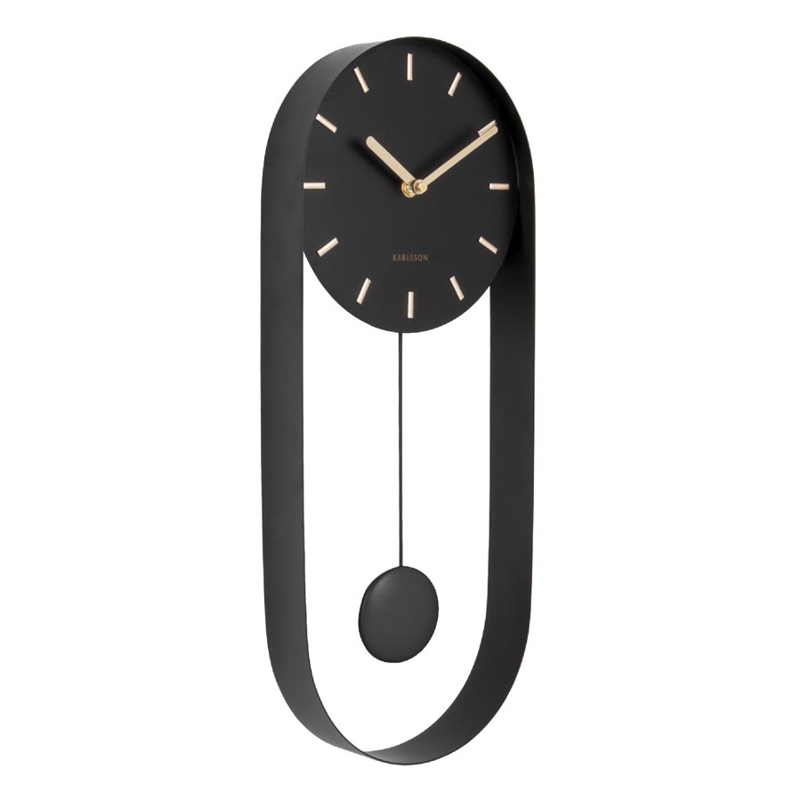 Karlsson Charm Pendulum Wall Clock - Black | Koop.co.nz