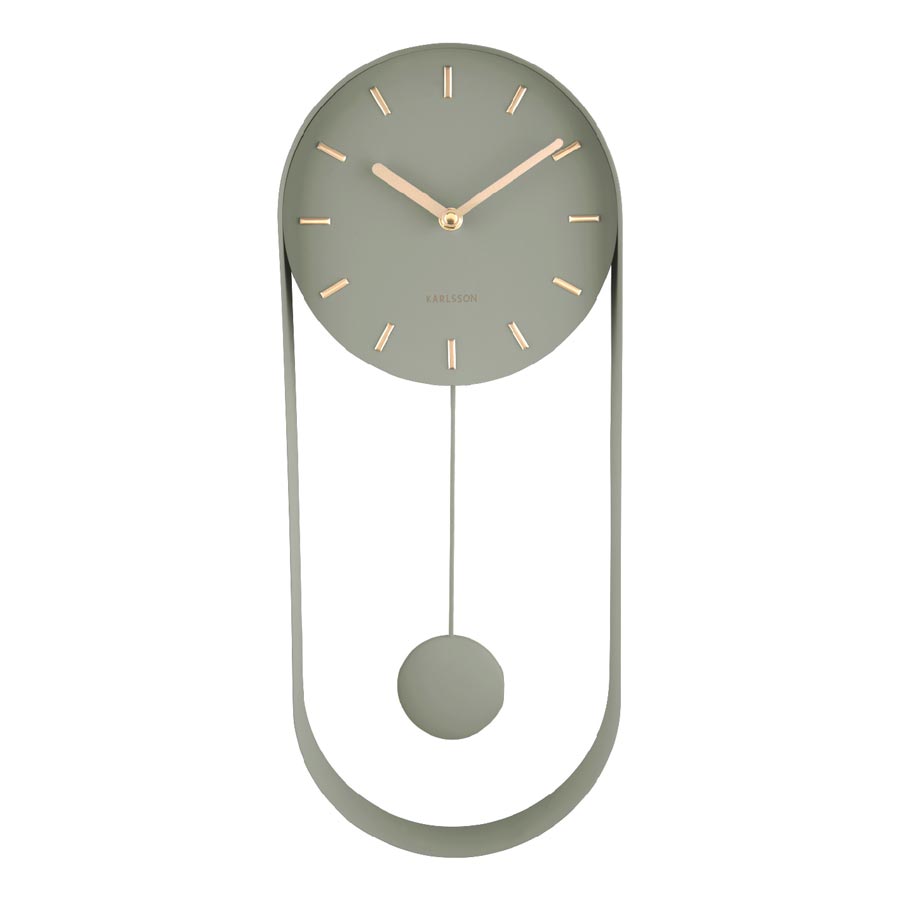 Karlsson Charm Pendulum Wall Clock - Jungle Green | Koop.co.nz