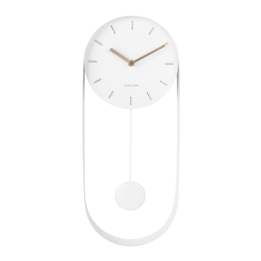 Karlsson Charm Pendulum Wall Clock - White | Koop.co.nz