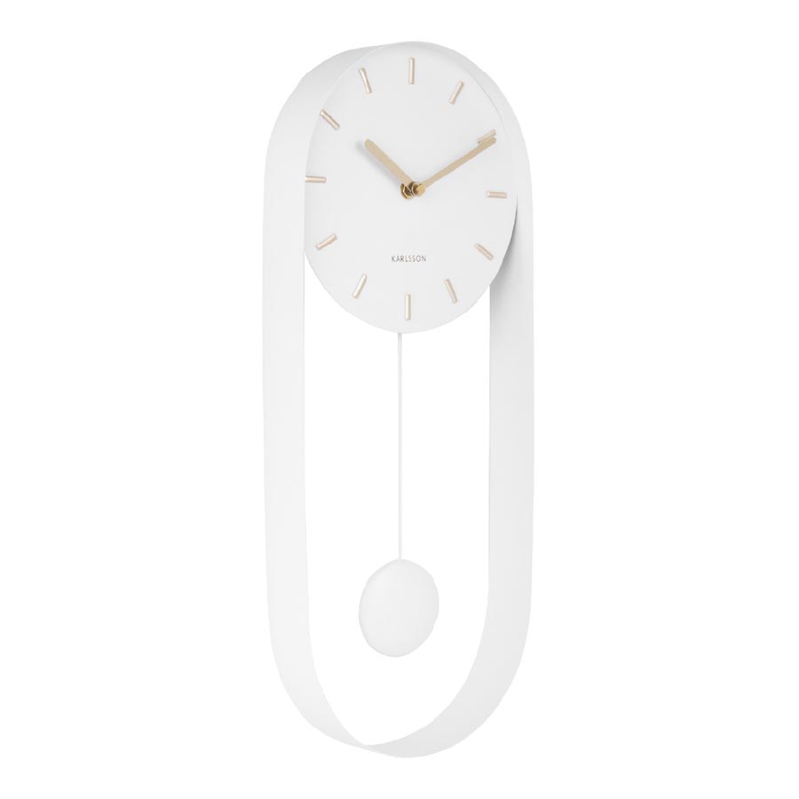 Karlsson Charm Pendulum Wall Clock - White | Koop.co.nz