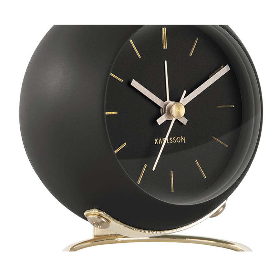 Karlsson Globe Alarm Clock - Black | Koop.co.nz