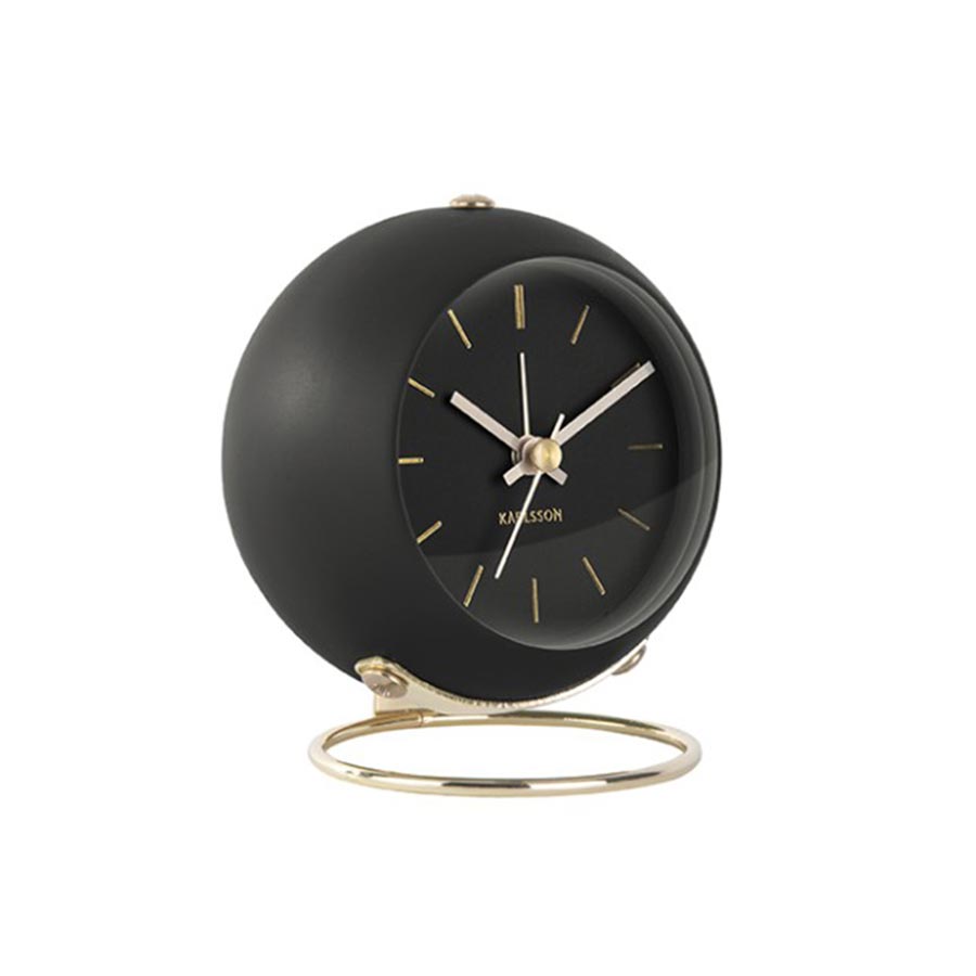 Karlsson Globe Alarm Clock - Black | Koop.co.nz
