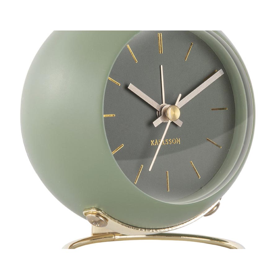Karlsson Globe Alarm Clock - Moss Green | Koop.co.nz