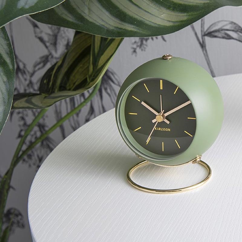 Karlsson Globe Alarm Clock - Moss Green | Koop.co.nz