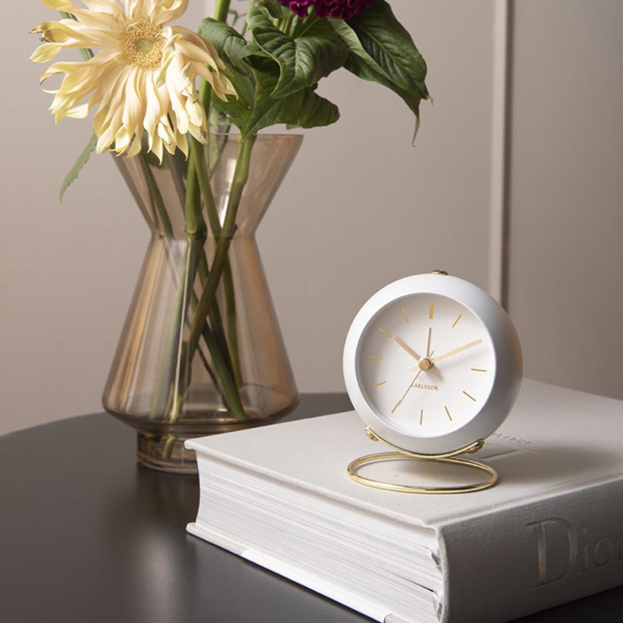 Karlsson Globe Alarm Clock - White | Koop.co.nz