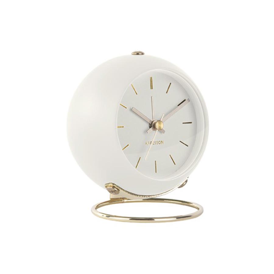 Karlsson Globe Alarm Clock - White | Koop.co.nz