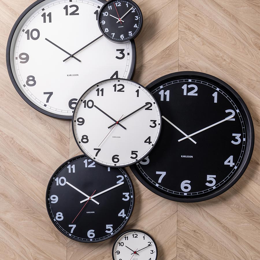 Karlsson New Classic Wall Clock - Medium Black (40cm) | Koop.co.nz