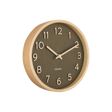 Karlsson Pure Wood Grain Wall Clock - Small Moss Green (22cm) | Koop.co.nz